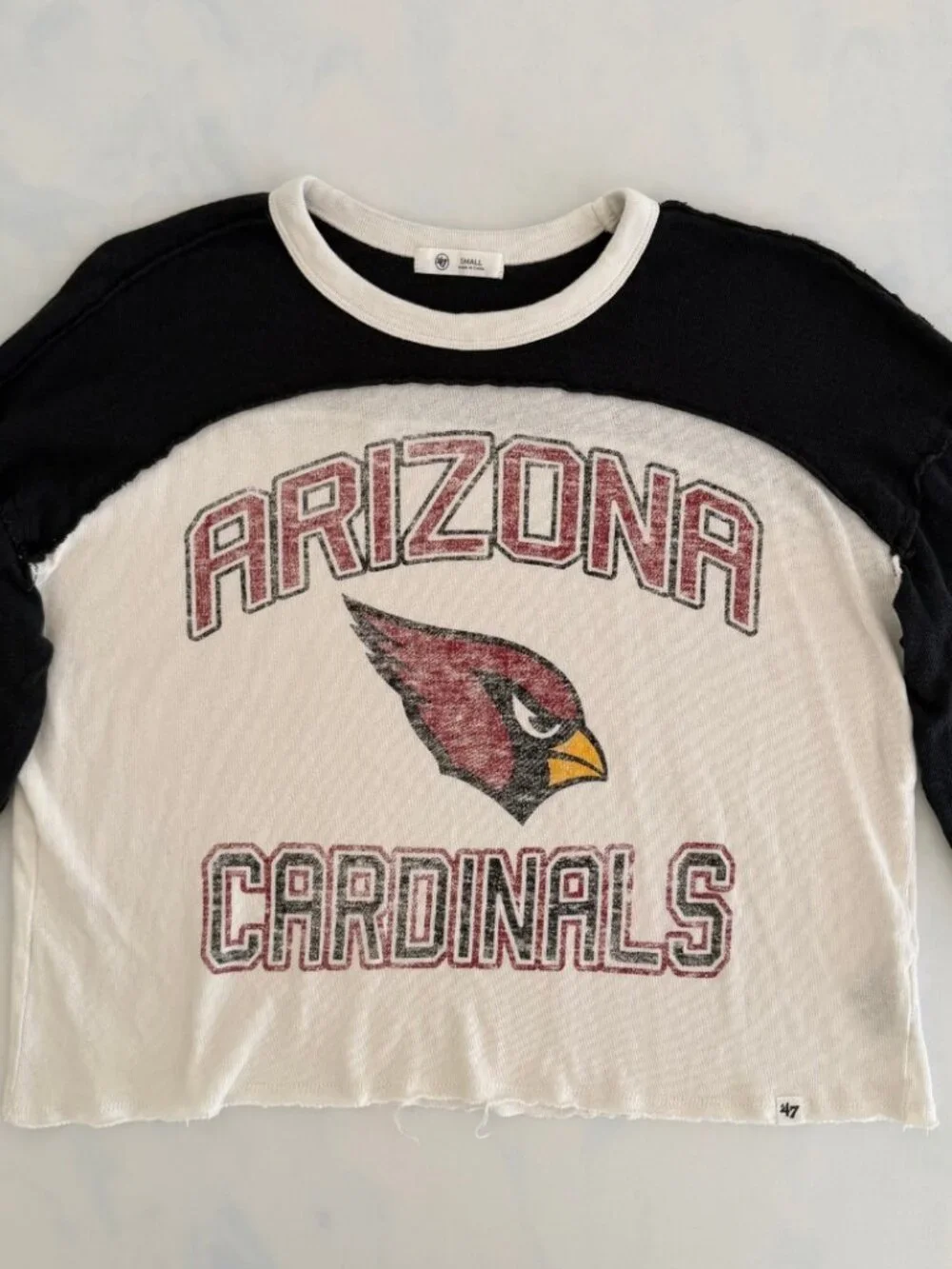 47 Arizona Cardinals Cropped Colorblock Long Sleeve Tee - Picture 3 of 8